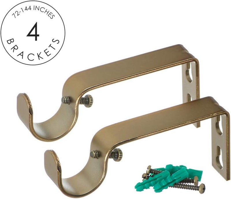 Ivilon Window Curtain Rod Decorative End Cap Design, 1 Inch Rod, 72 to 144 Inch. Warm Gold - Image 3